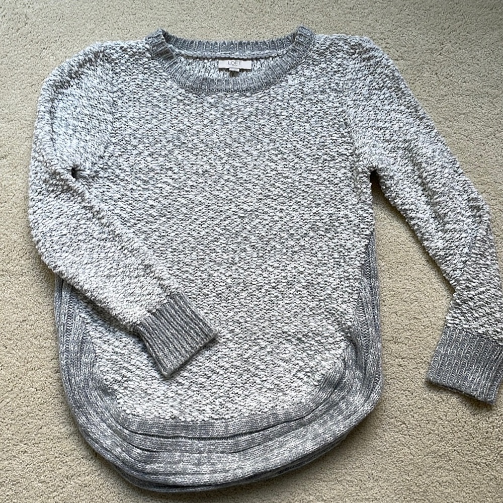 Grey and White Sweater